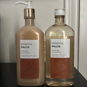 Bath & Body Works 2 pc Set Aroma Mindful Pause Vetiver and Vanilla